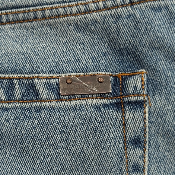 Mens BALMAIN Patchwork Straight Leg Denim Jeans Blue 34 - Picture 5 of 7